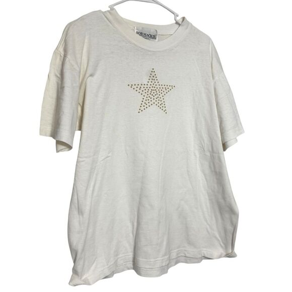 Bob Mackie Studio Vintage White Star T-Shirt - Picture 1 of 7